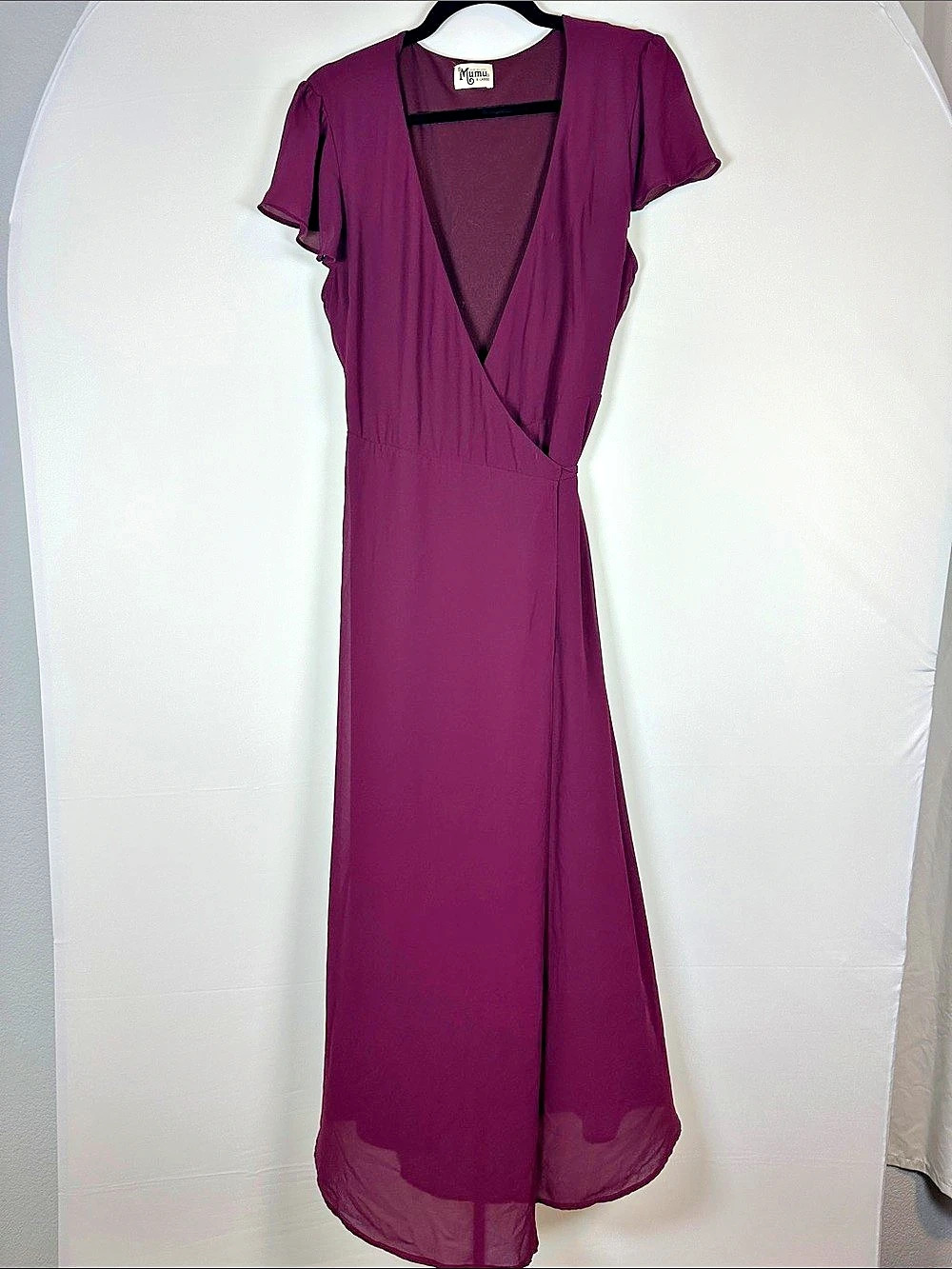 Mumu Purple Wrap Maxi Dress Size XL